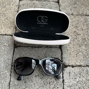 OLIVER GOLDSMITH black and aqua luxury British sunglasses